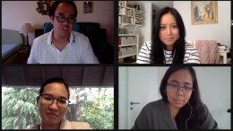Snapshot der Videokonferenz mit 4 TeilnehmerInnen